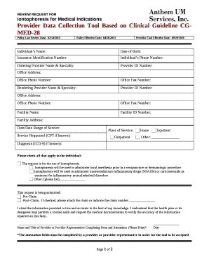 The request is for the use of iontophoresis Doc Template | pdfFiller