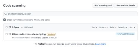 Image result for Code Scanning Alerts Pull Request
