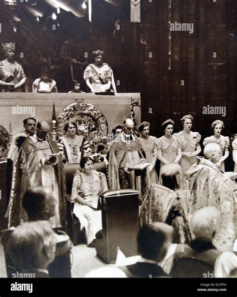 Coronation of British King George VI in Westminster Abbey. George VI ...