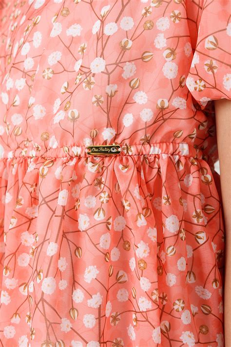 Buy Girls Peach Fit & Flare Puff Sleeve Dress Online | One Friday