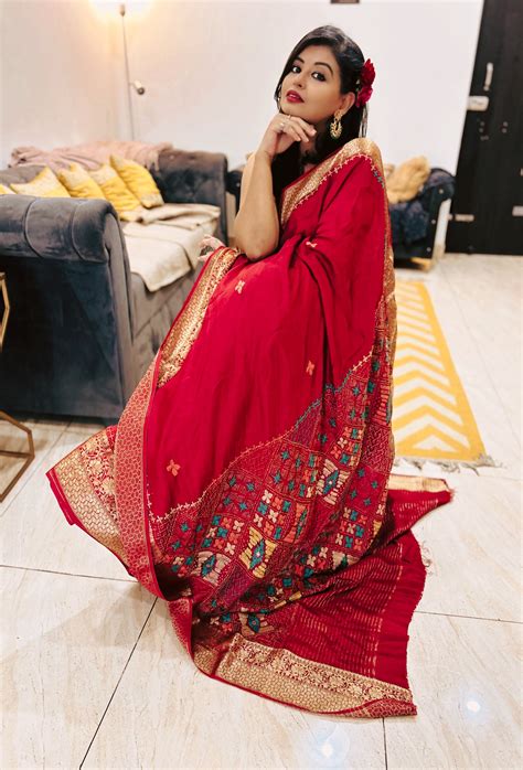 Rakta Roop – Pure Dola Silk Lambani Saree in Deep Blood Red with ...