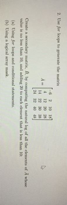 Image result for Creating a Matrix Using for Loops