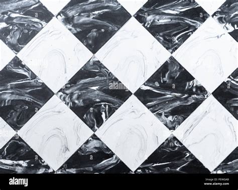 checkered black and white marble floor tiles background Stock Photo - Alamy