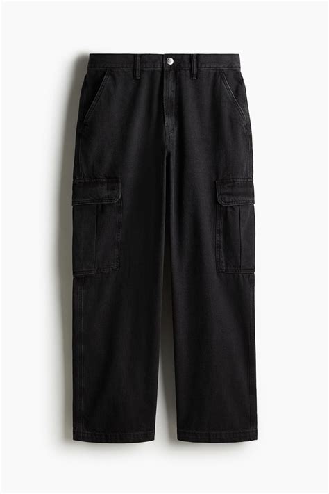 Men’s Black Loose Cargo Jeans | H&M IN