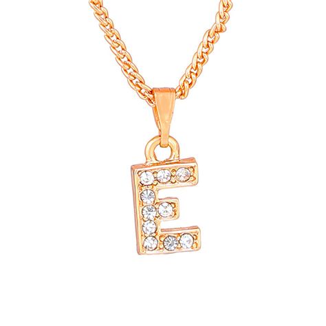 Buy Estele Rose Gold Plated Small & Trendy E Letter Crystal Pendant ...