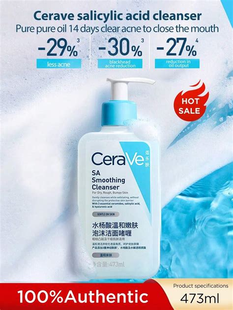 CeraVe Salicylic Acid Facial Cleanser, Hydrating And Barrier-Restoring ...