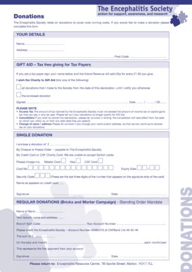 Fillable Online encephalitis Donation form - Encephalitis Society ...