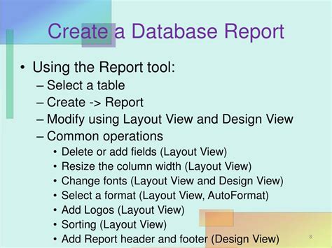 Image result for How to Form Reports Using Database