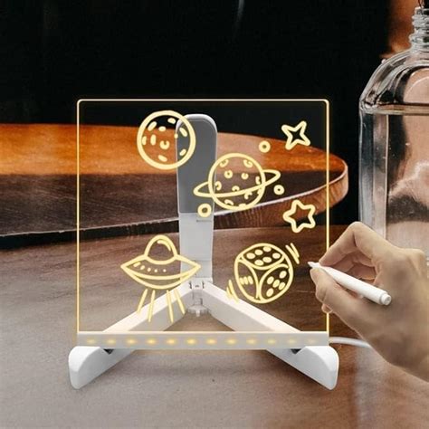 LEXSO 3D Acrylic Writing Board with Pen Decor Your Way Rewritable White ...