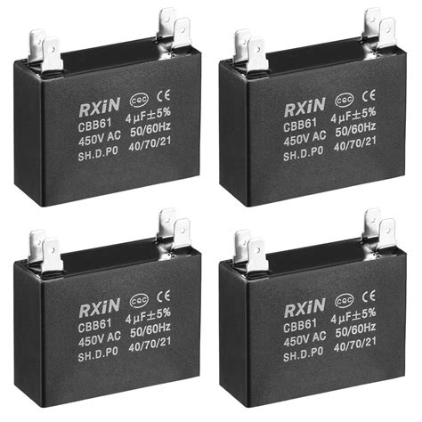 Buy uxcell CBB61 Run Capacitor 450V AC 4uF Doule Insert Metallized ...