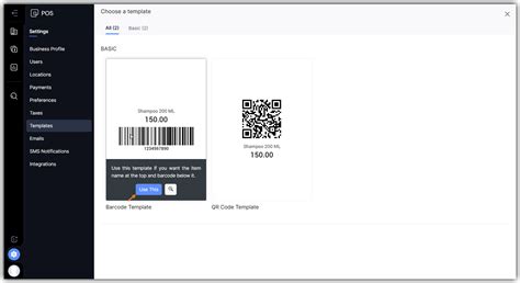 Configure Barcode Template | Online help - Zoho POS