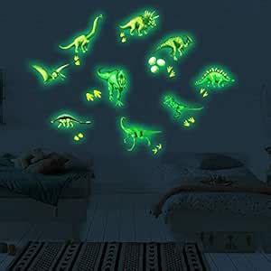 Glow in Dark Dinosaurs Eggs and Dinosaurs Footprints Sticker Glowing ...