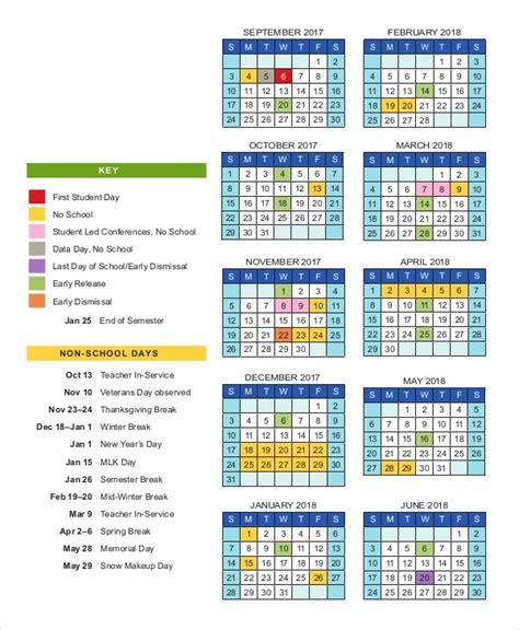 Free Academic Calendar Template These Templates Come In Various ...