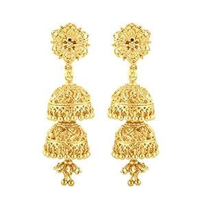 MEENAZ Traditional Temple One Gram Gold Brass Copper South Indian Screw ...