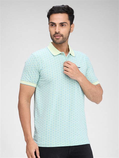 Park Avenue Men Green Printed Slim Fit Cotton Blend T-Shirt – MyRaymond