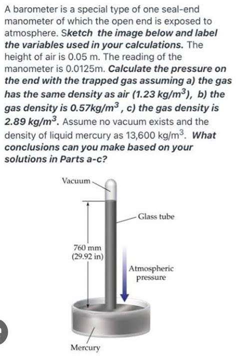 Draw a simple barometer and labell their parts. - Brainly.in