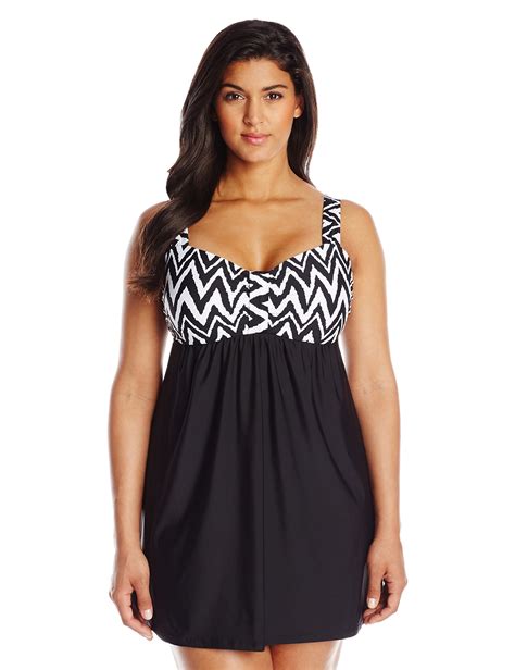 Athena Plus - Sierra Molded Underwire Swim Dress Black | Swim dress ...