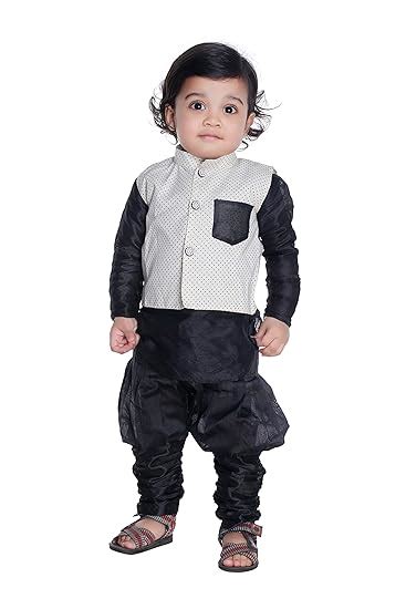 Buy NEW GEN Baby Boy's Cotton Silk Kurta, Pyjama With Jacket (MODI ...