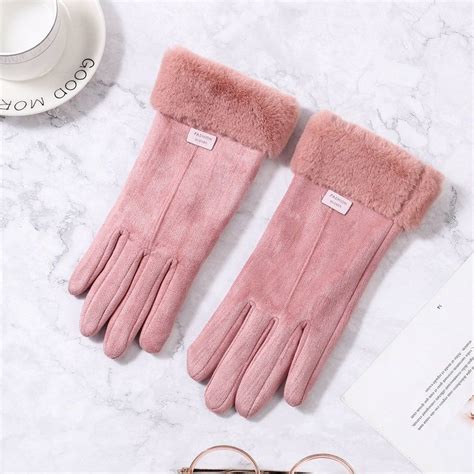 Winter gloves women suede classic plus velvet etsy – Artofit