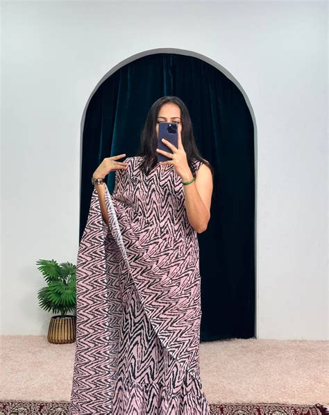 Women's Multi Georgette Printed Ready To Wear Saree – Trendia