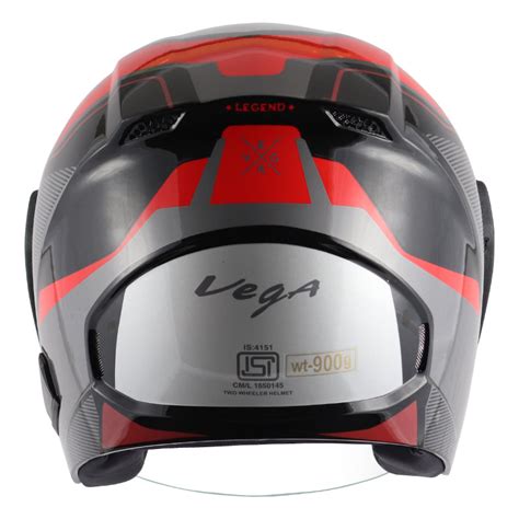 Vega Lark Legend Black Red Helmet | Shop Helmets at BIKERSTORE.IN ...