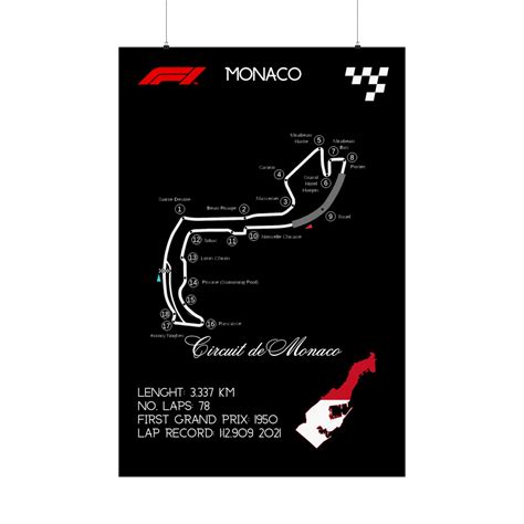 Circuit De Monaco F1 Race Track Monaco Grand Prix Matte Vertical ...