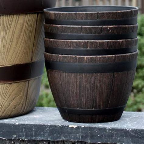 FLAMEER Barrel Planter Pot Large - Resin Barrel - India | Ubuy