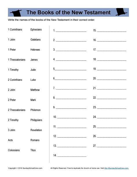 Books of the New Testament in Order Activity | Bible worksheets, Bible ...