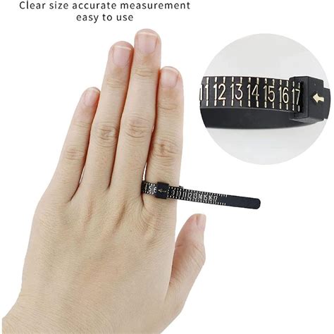 Cheap 2Pcs Black US UK Ring Sizer Measuring Tool Plastic Reusable ...
