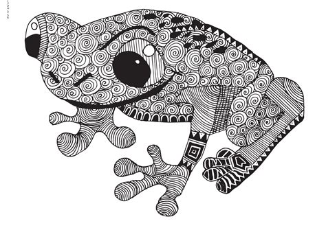Zentangle designed frog | Zentangle animals, Animal quilts, Frog ...