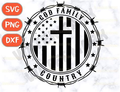 God Family Country SVG, Patriotic Christian Png, Faith and Nation Digital Art, Downloadable SVG ... - country religion family