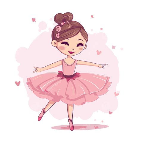 Ballerina Clipart Funny Cartoon Girl In Pink Ballerina Outfit Dancing ...