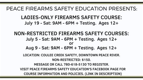 Firearms Safety Courses (PAL), 10038 99 St, Peace River, AB T8S 1K1 ...