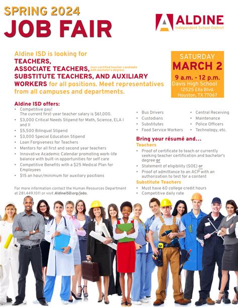 Spring 2024 Job Fair, March 2 - Aldine ISD