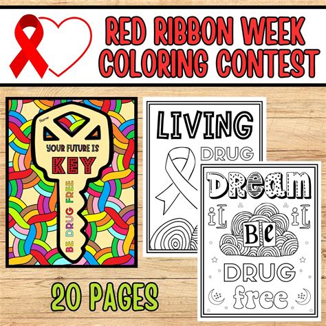 Red Ribbon Week Coloring Pages 2024