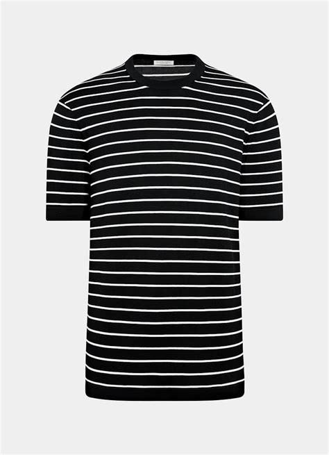 Black Short Sleeve Crewneck in Cotton Silk | SUITSUPPLY