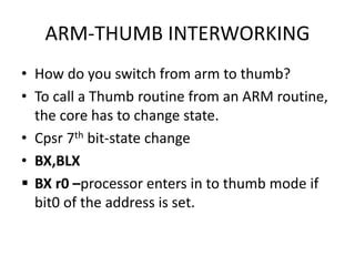 Image result for Thumb Programming Model of Arm Controller
