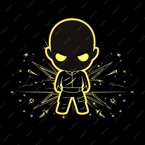 Premium AI Image | Neon Character of Determined Chibi Boy With Buzz Cut ...