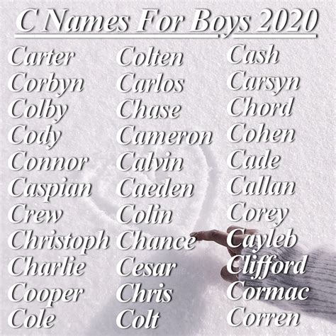 Baby Boy C Middle Names at JENENGE blog