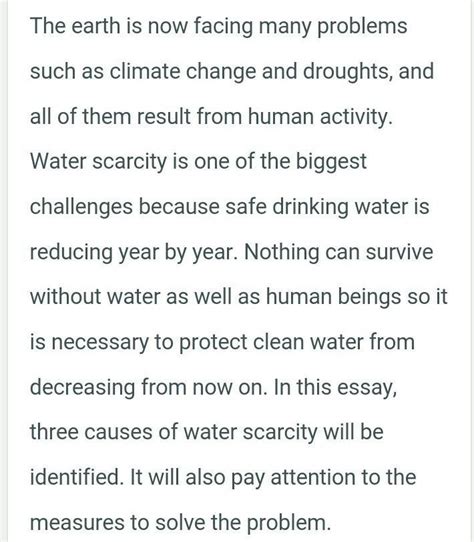 Essay on water scarcity. - Brainly.in