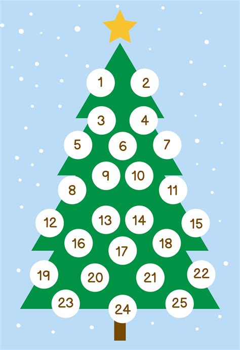 Christmas Countdown Tree - 14 Free PDF Printables | Printablee