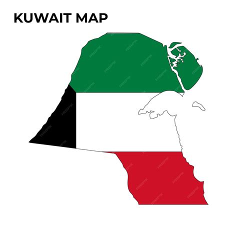 Premium Vector | Kuwait national flag map design illustration of kuwait country flag inside the ...