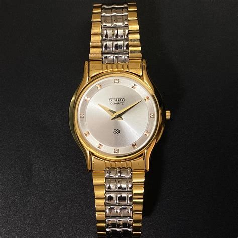 MOD Seiko Slim Quartz Silver Face Two Tone Men's Wrist Watch C24 ...