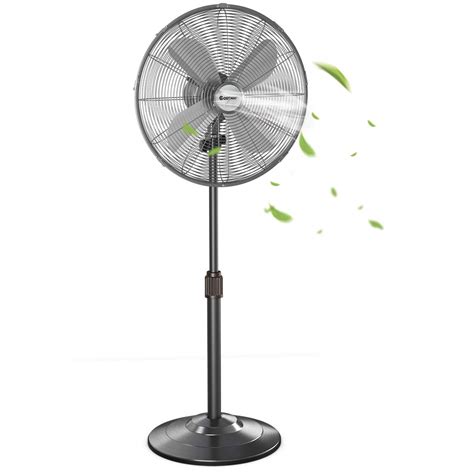 Buy COSTWAY Metal Pedestal Fan, 18-Inch Quiet Oscillating Standing Fan ...