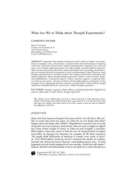 Image result for Thought Experiments