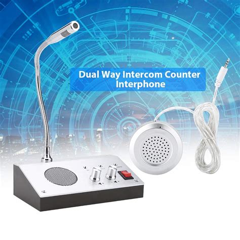 Intercom Dual Way System,Mic Speaker Window Counter Interphone Drive ...