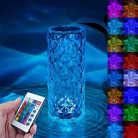 Buy PILLAGER Crystal Lamp,Rose Diamond Table Lamp,16 Colors Rgb With ...