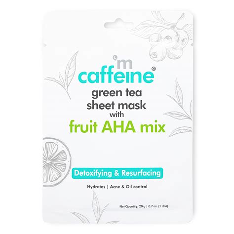 Buy Mcaffeine Green Tea Sheet Mask with Fruit AHA Mix 20 gm | 19 ...