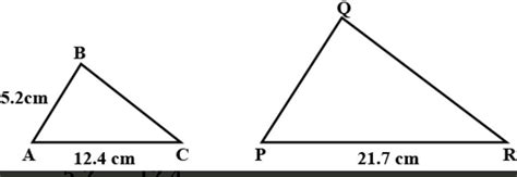 Given that triangle ABC IS similar to the triangle PQR find the values ...