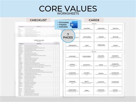 Image result for Identifying Core Values Worksheet